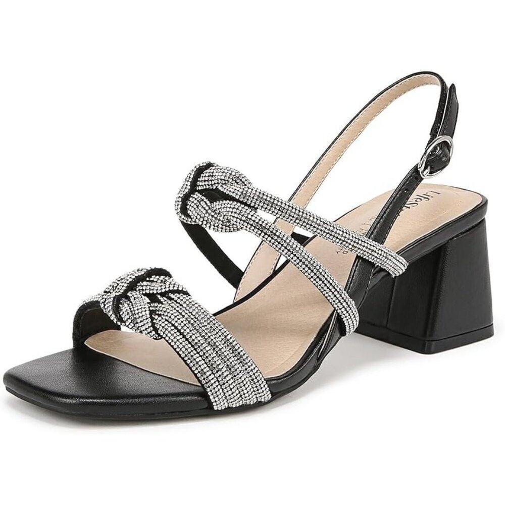 LifeStride Women's 8W Celeste Heeled Sandals - Black
